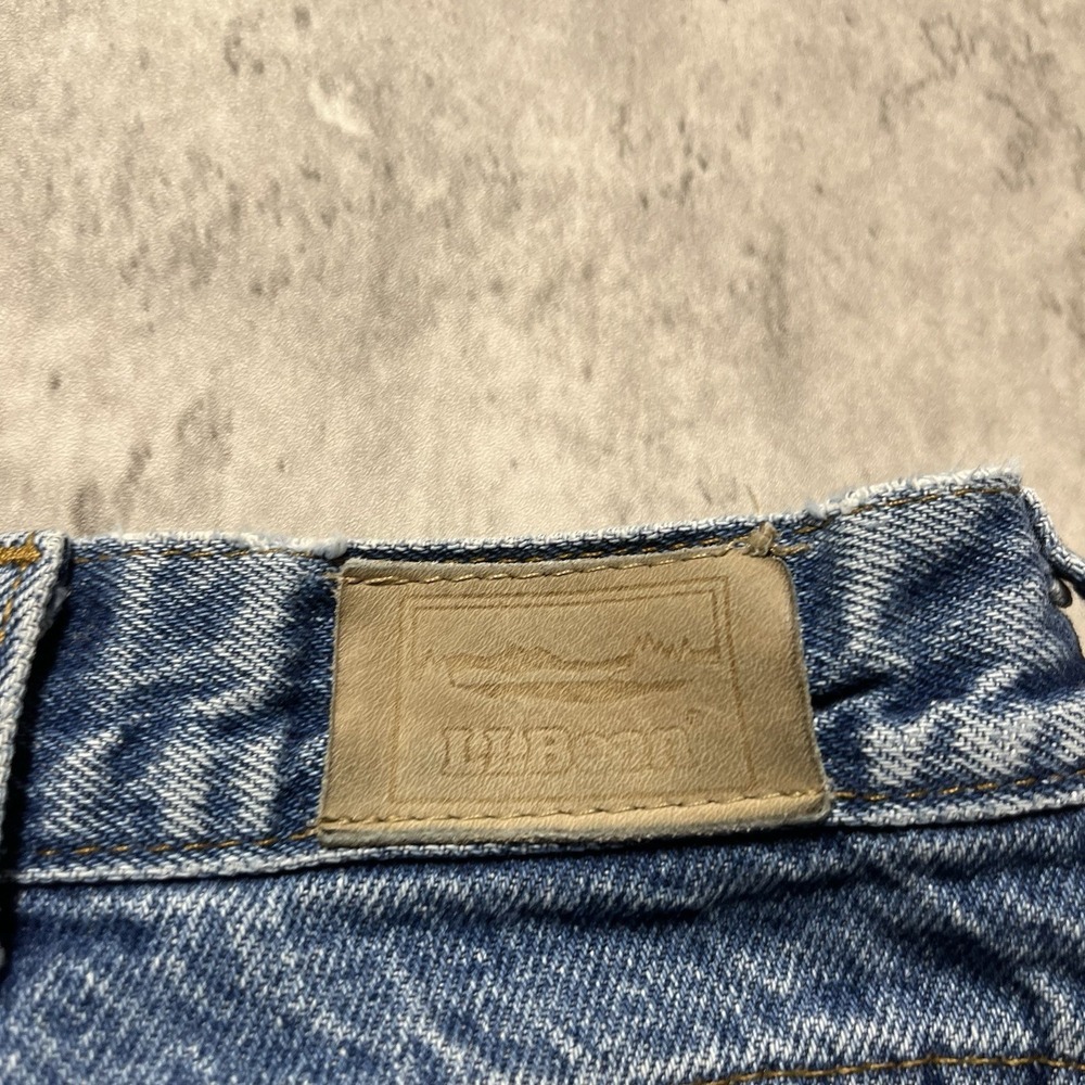 Vintage LL Bean Mens Red Plaid Flannel Jeans Size 32x30 Relaxed Fit USA Made - Picture 11 of 13